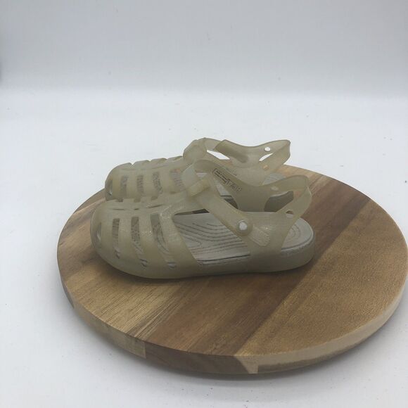 Crocs Isabella Sandals Shoes Toddler Girl 8C Gray Jelly Glitter Summer - Picture 8 of 9